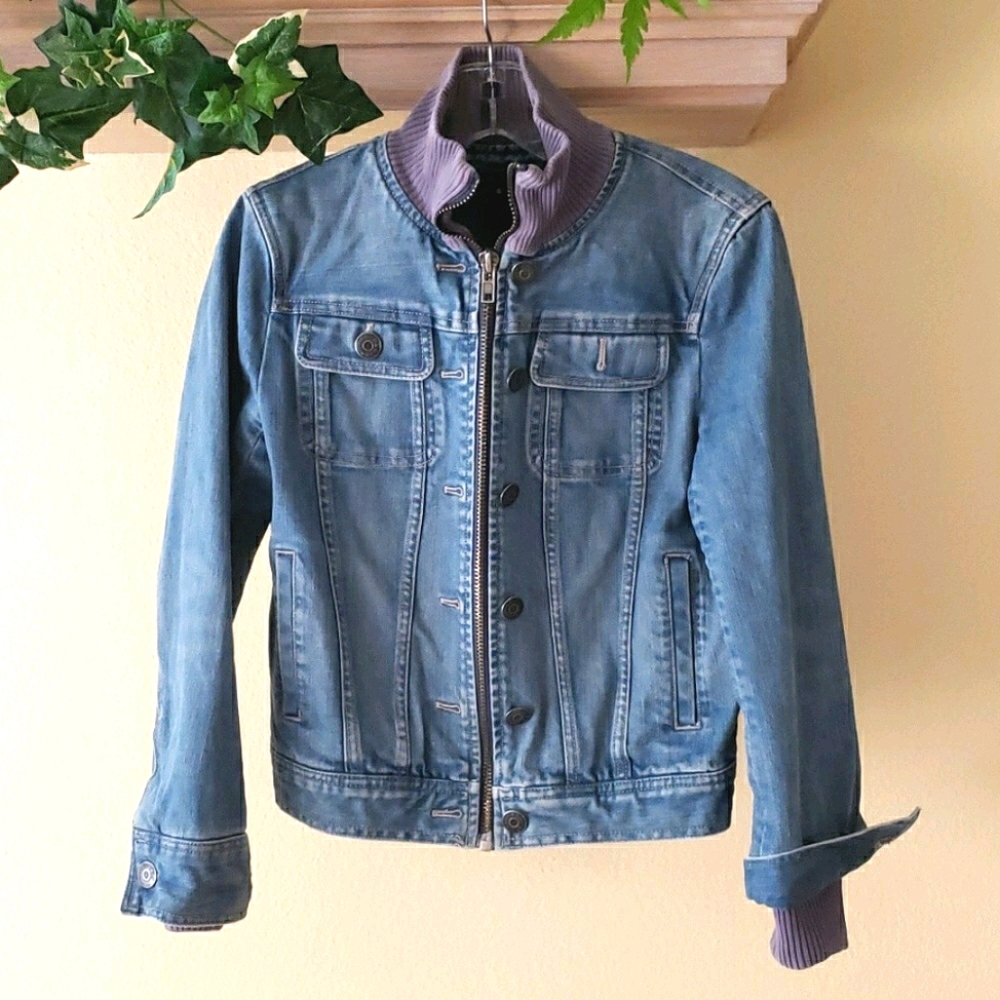 marc jacobs • ribbed zip jean jacket